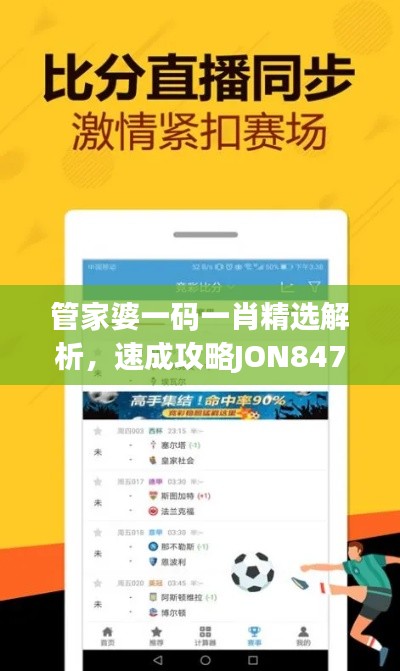 管家婆一码一肖精选解析,速成攻略JON847.89