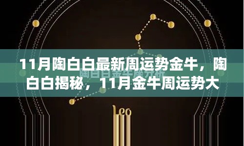陶白白揭秘金牛星座11月运势大解析,独家小红书分享