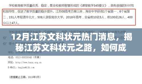 江苏文科状元全攻略,揭秘状元之路,成为热门人选