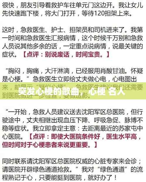 突发心梗的歌曲,心梗 名人